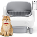 Hazrela Automatic Cat Litter Box,Self Cleaning Litter Box for Multiple Cats with Open Top Design,App Control and Safety Protection,Ultra-Quiet,Easy Setup,Light Gray