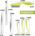 10 Pcs Pet Tick Remover Tool, Stainless Steel Tick Remover Tick Plastics Remover for Cats and Dogs, Pet Tools, Silver, G