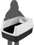 IRIS USA XX-Large High Sided Cat Litter Box, Scatter Shield