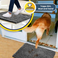 Muddy Mat® 2-Piece Grey Medium 30"X19" AS-SEEN-ON-TV Highly Absorbent Microfiber Door Mat, Bath Mat and Pet Rug, Non Slip Thick Washable, Soft Chenille for Kitchen Bathroom Bedroom Indoor and Outdoor