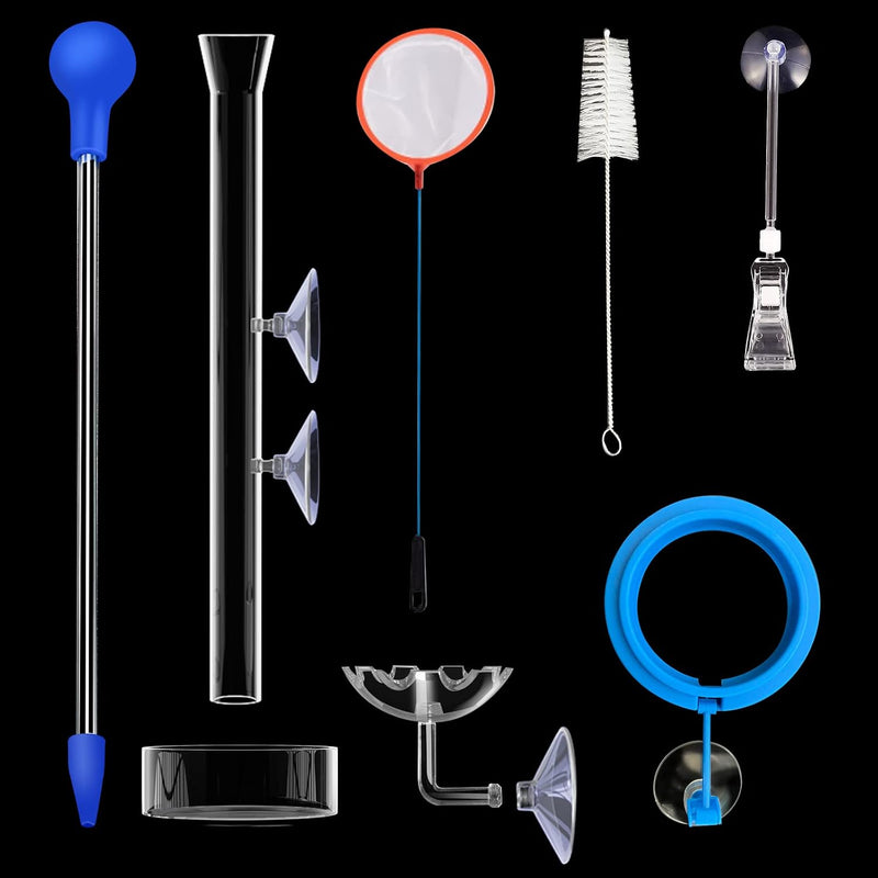 11.8 Inch Shrimp Feeding Tube with Shrimp Feeding Dish，Shrimp Feeding Bowl with Suction Cup，Feeding Tube Cleaning Brush，