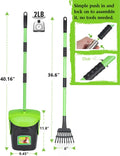 MXF 40.16" Pooper Scooper Set – Swivel Bin & Rake Kit with 100 Waste Bags