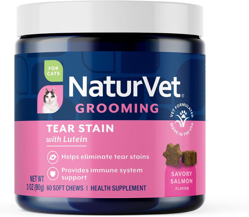 NaturVet Tear Stain Grooming Supplement for Cats - 60 Count