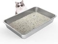 WENBOKMIN Stainless Steel Cat Litter Box - (23.5" L x 15.5" W x 4" H) | Non Slip, Easy to Clean, Never Absorbs Odor, Sta