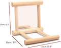Hamiledyi Bird Mirror Parakeet Mirror Perch Stand Wooden Swing Mirror Toy Cage Accessories for Parrots Budgies Parakeets Cockatiels Lovebirds Finches