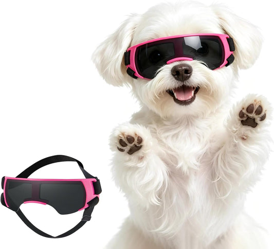 ENJOYING Dog Sunglasses Small Breed, Anti-UV Puppy Goggles for Small Dogs, Windproof Outdoor Dog Eye Protection for Driv