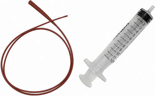LBH Market Professional Puppy & Kitten Tube Feeding Kit – 5 French 18” Red Rubber Feeding Tube + 12 mL Syringe – Emergency Neonatal Feeding Support for Fading Puppies – Whelping & Weak Kitten Supplies