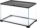 REPTI ZOO Full Glass 15 Gallon Reptile Tank, Medium Reptile Terrarium for Gecko Hermit Crab Hognose Snake etc, Top Scree