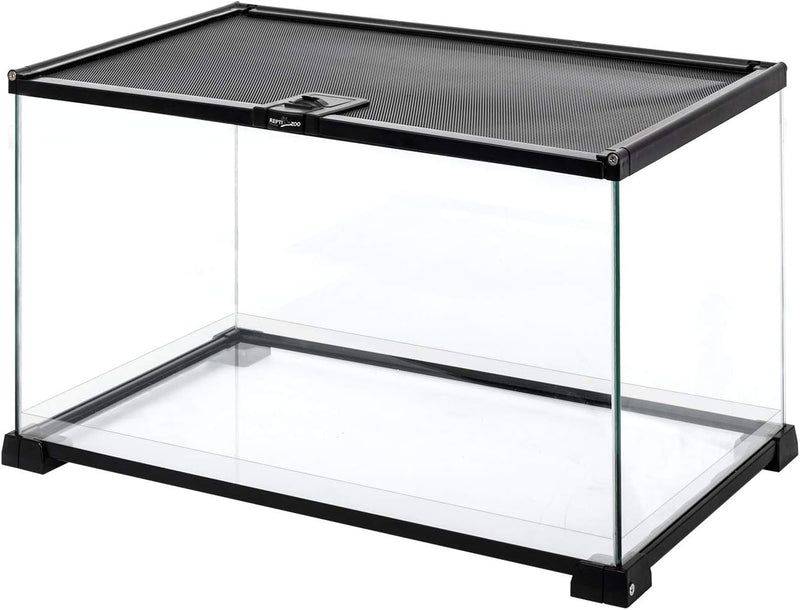 REPTI ZOO Full Glass 15 Gallon Reptile Tank, Medium Reptile Terrarium for Gecko Hermit Crab Hognose Snake etc, Top Scree