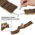 Hamster Hideout Tunnel and Hamster Bridge Set, Wooden Hamster Cage Accessories, Hamster Platform and Hamster Toys, 2-Cha