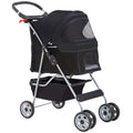 BestPet Pet Stroller Cat Dog Cage Stroller Travel Folding Carrier,Black