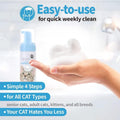 Mooncat Waterless Cat Shampoo, 100% Licking Safe & Vet Approved No Rinse Dry Bath Foam - Gentle Deodorizer for Short Haired Cats, Seniors & Kittens - Soothes Sensitive Skin, Reduces Dander & Odor