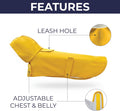 HUDSON HOUND Dachshund Raincoat - Waterproof & Windproof Dog Jacket for Long Weiner Dogs, Adjustable Fit, Harness Hole - Yellow, Small