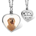 QYH Personalized Pet Ashes Necklace - Memorial Urn Pendant for Dog Cat Ashes with Picture & Text, Cremation Keepsake Jewelry, Customized Gifts for Pet Loss
