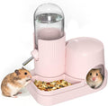 3 in 1 Hamster Water Bottle Dispenser with Food Bowl & Hideout Base (Pink)