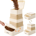 ZOMISIA 30-40lbs Collapsible Dog Food Storage - First-in, First-out Easy Dispense Base for Freshness, Pet Food Storage Containers with Transparent Lid and Scoop