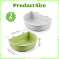 2PCS Pet Carrier Feeder, Hanging Pet Bowl Plastic Cage Cups, White Green