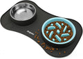 Slow Feeder Dog Bowls 3 in 1 Stainless Steel Food Water Bowl to Slow Eating