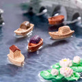 10 Mini Resin Boats Set, Sailboat Figurines for Fairy Garden Decor