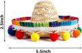 Crazy Night Mini Sombrero Top Hat Headband Tiny Straw Hat Small Sombreros for Dog Cat,Mexican Fiesta Birthday Party Supplies Table Decoration