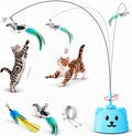 Interactive Cat Toys for Indoor Cats, 360° Automatic Spin Flying Bird Wand