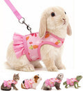 Guinea Pig Harness & Leash Set, Mesh Vest for Small Pets Walking Pink L
