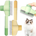 2 Pcs Flea Comb for Dogs and Cats with Release Button, Fine Tooth Dog Flea Comb for Grooming Massaging and Cleaning Remove Fleas Eggs, Pet Hair Removal for Short and Long Hair