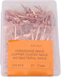 250Pcs Horseshoe Nails Copper Plated Rustproof Equestrian Riding Equipment Pet Supplies (51mm E5)