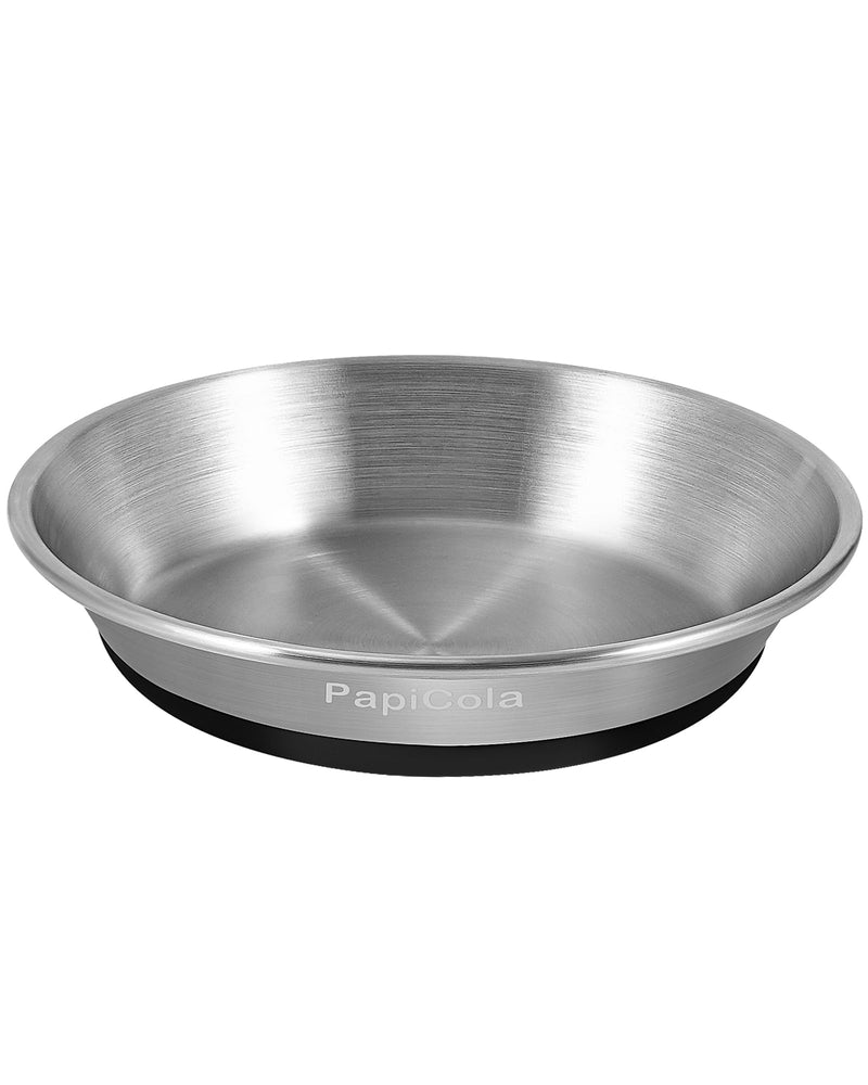 Stainless Steel Cat Bowl 1PC, Non-Slip cat Food Dishes, Metal Pet Food and Water Bowls, Whisker Friendly with Wide and Shallow Design, 6.3'' Wide, 0.7mm Thick Steel, Ideal Pet Dish (1 PC-6.3in)