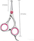 Dog Grooming Scissors, 4.5 Inch Round Tip Pet Scissors for Dogs & Cats Pink