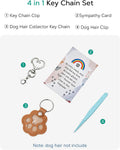 Aurichi Cat & Dog Hair Keychain, Leather Dog Paw Hair Holder Fur Collection Key Chain Keepsake Pet Loss Memorial Gift