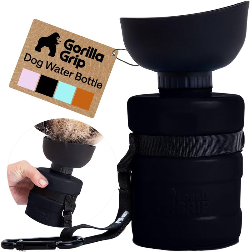 GORILLA GRIP Portable Dog Water Bottle, Food Grade Silicone