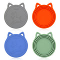 VAYRMEU 4 Pack Pet Food Can Cover Silicone Food Can Lids,Universal BPA Free, One Fit Most Standard Size Food Cans