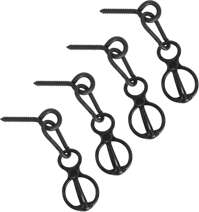 Horse Tie Ring, 4 Sets Blocker Tie Ring for Horse Tack and Supplies, Black