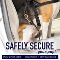 Leash Boss Dog Car Seat Belt Restraint - No-Chew Heavy Duty Car Seatbelt for Pets - 5 Sizes - Coated Steel Rope to Preve