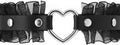 Heart Collar and Leash Set with Lace Edge for Cat, 2PCS Cosplay Rave Jewelry Accessories for XS-M Pet Dog (Black)