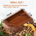 3PCS Tortoise Water Bowls with Ramp Leaf Tortoise Food Dish Reptile Food Water Bowls Reptile Bathing Pool Aquarium Ornam