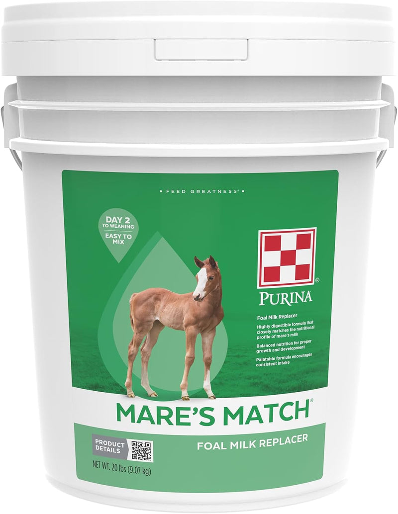 Purina | Mare's Match | Foal Milk Replacer for Horses | 20 Pound (20 LB) Pail