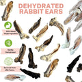 Ancestral Hunter Dehydrated Rabbit Ears for Dogs & Cats - - USA Sourced Whole Ears with Fur for Dogs - Rawhide Alternative - 100% Single Ingredient Crunchy Furry Rabbit Ears (6 Count)