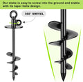 15" Heavy Duty Dog Tie Out Stake, 360° Swivel Anchor, Black