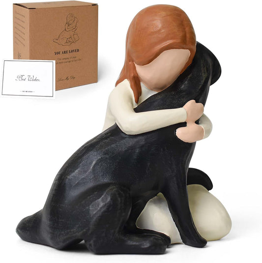 Lnrkai Black Dog Figurines Statues, Memorial Gifts for Loss of Dog