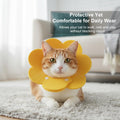 3-Piece Elizabethan Collar Set for Cats, Soft and Adjustable Post-Surgery Recovery Collars for Kittens, Puppies, and Rabbits (Pink, Orange, Yellow)