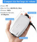 HITOP Dual Outlet Aquarium Electric Air Pump, Whisper Adjustable Fish Tank Aerator, Quiet Oxygen Pump with Accessories f