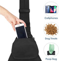 Lukovee Pet Sling, Hand Free Dog Sling Carrier Adjustable Padded Strap Tote Bag Breathable Cotton Shoulder Bag Front Pocket Safety Belt Carrying Small Dog Cat Puppy Machine Washable (Black, S)
