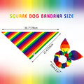 E-Clover Pride Dog Bandanas & Matching Scrunchie Set Rainbow Dog Bandana Scarf with Hair Tie for Medium Large Dogs Pet Owner Mom Gifts