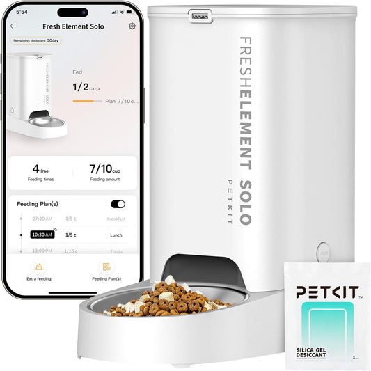 PETKIT Automatic Cat Feeder, 2.4G WiFi Automatic Dog Feeder, App Control Pet Food Dispenser with Triple Fresh-Lock System, Up to 10 Meals Per Day, Schedule Feeding, Food Shortage Alert, 3L Capacity