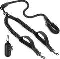 Double Dog Leash, Reflective Shock Absorbing Bungee for 2 Dogs