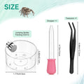 Jumping Spider Feeding Dish, 2+2 Pcs Tiny Tarantula Water Dish Magnetic Water Bowl with Dropper and Feeding Tongs, Repti