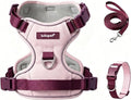 3 in 1 No Pull Dog Harness Leash and Collar Set, Soft and Cute Adjustable Dogs Vest Reflective and Comfortable Handle Pink