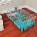 MidWest Homes for Pets Guinea Habitat Plus Cage, Includes Divider Panel and Hinged Top, Washable PVC Canvas Bottom, Expa